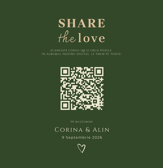 Model card QR - Wedding Memories
